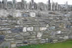 After photo of stone wall downpatrick hospital