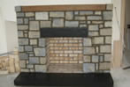 Fireplace blue grey stone