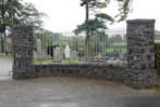 Basalt stone wall and pillars